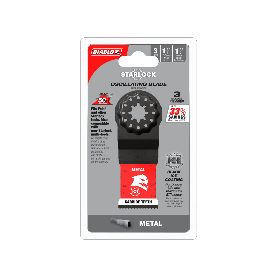 1-1/4 in. Starlock Carbide Oscillating Blades for Metal 3-Pack - TESCO Building Supplies