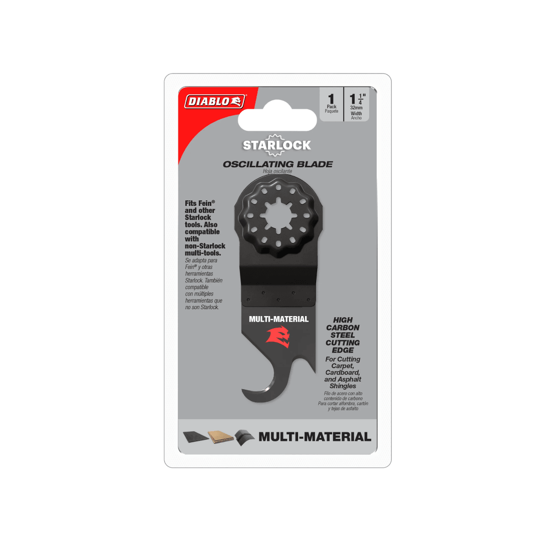 1-1/4 in. Starlock High Carbon Steel Oscillating Hook Knife Blade for Multi-Materials - TESCO Building Supplies