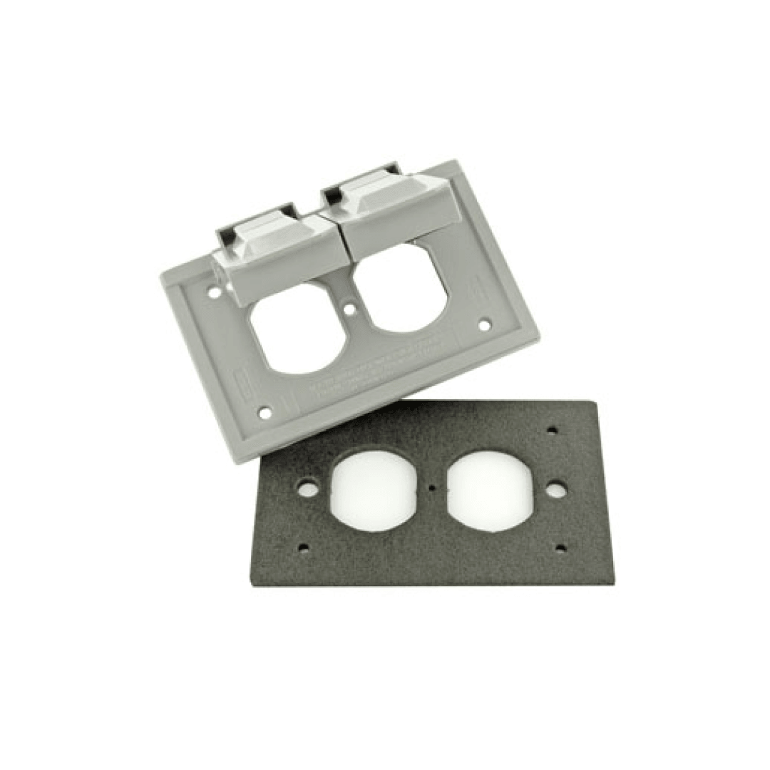 1-Gang Weatherproof Cover, Polycarbonate, Gray - 4967-KIT Leviton