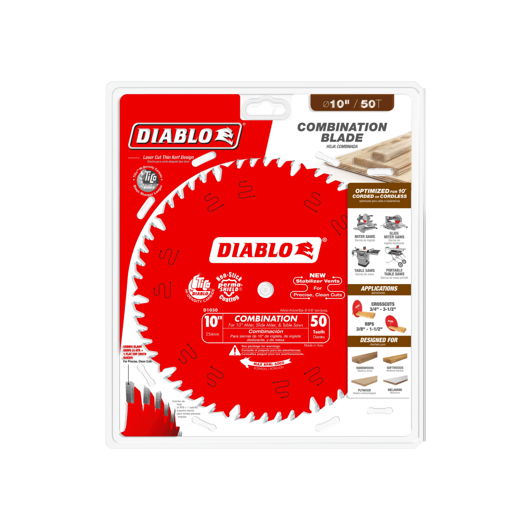 10 in. x 50 Tooth Combination Saw Blade - D1050X - TESCO Building Supplies