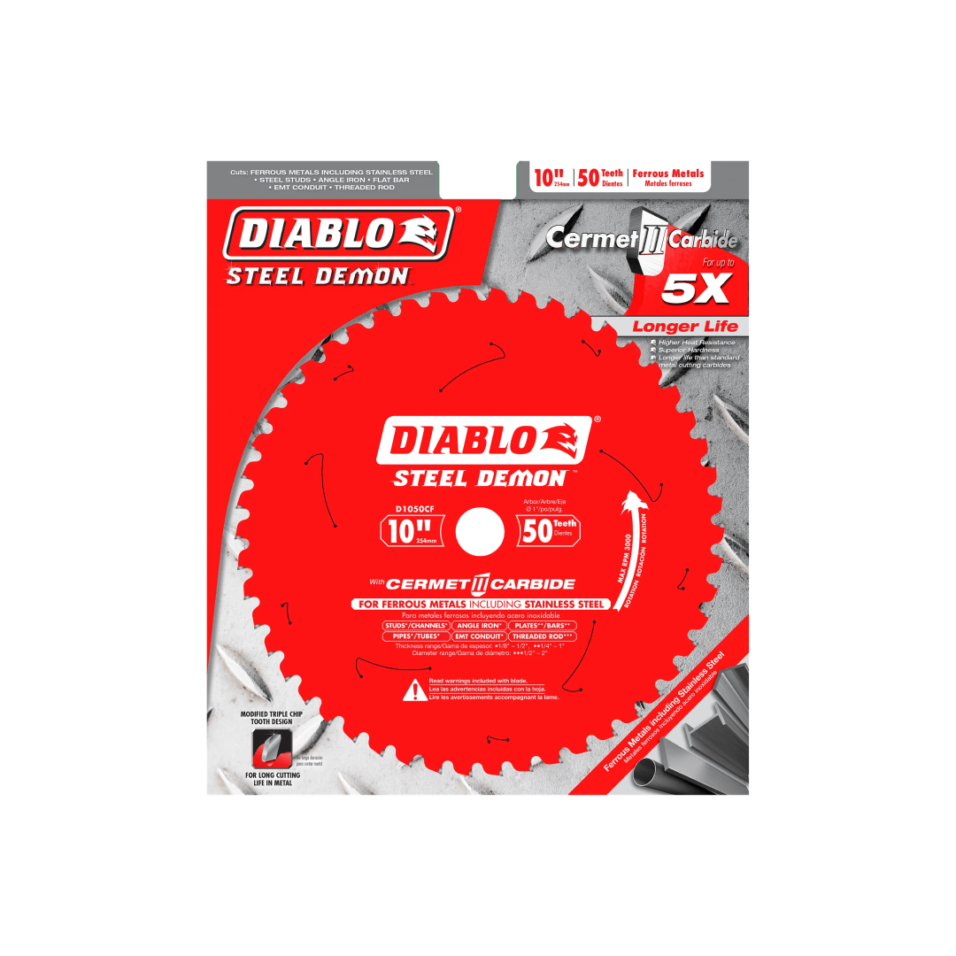 10 in. x 50 Tooth Steel Demon Cermet II Saw Blade for Metals and Stainless Steel - D1050CF - TESCO Building Supplies