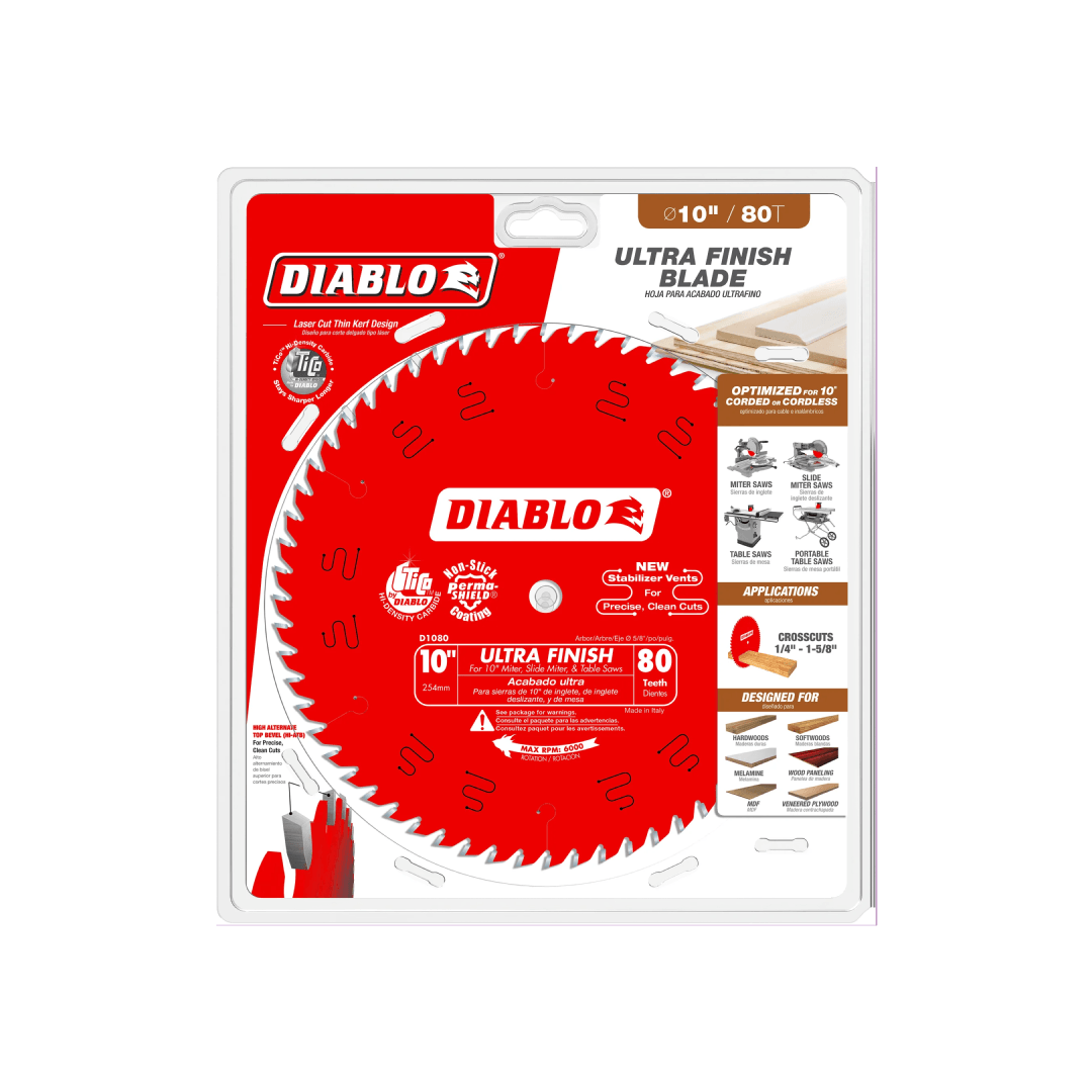 10 in. x 80 Tooth Ultra Finish Saw Blade - D1080X - TESCO Building Supplies