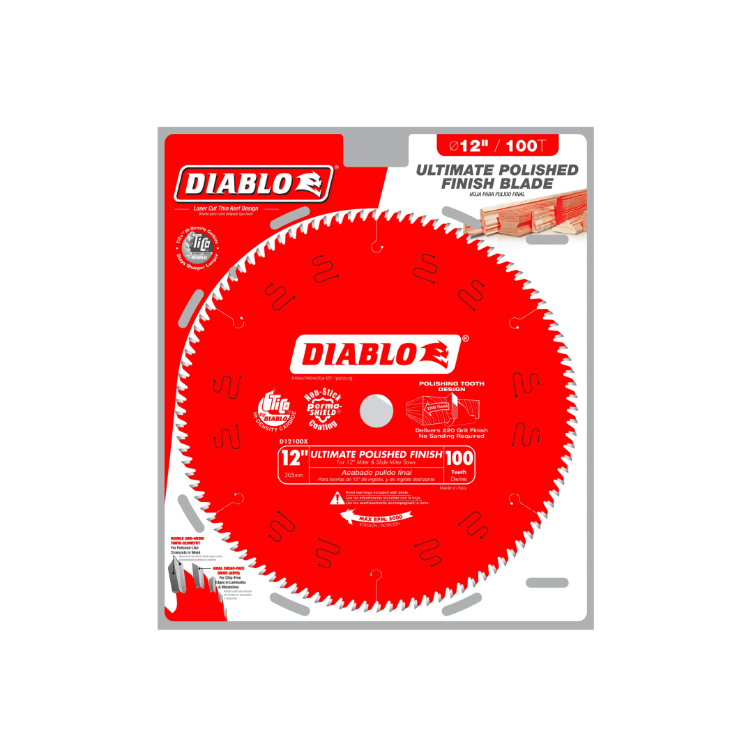 12 in. x 100 Tooth Ultimate Polished Finish Saw Blade - D12100X - TESCO Building Supplies