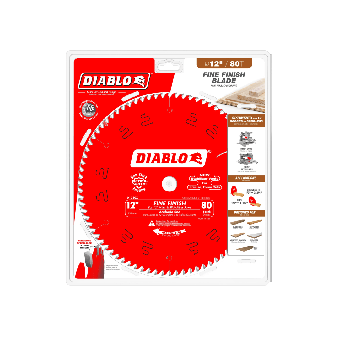 12 in. x 80 Tooth Fine Finish Saw Blade- D1280X - TESCO Building Supplies
