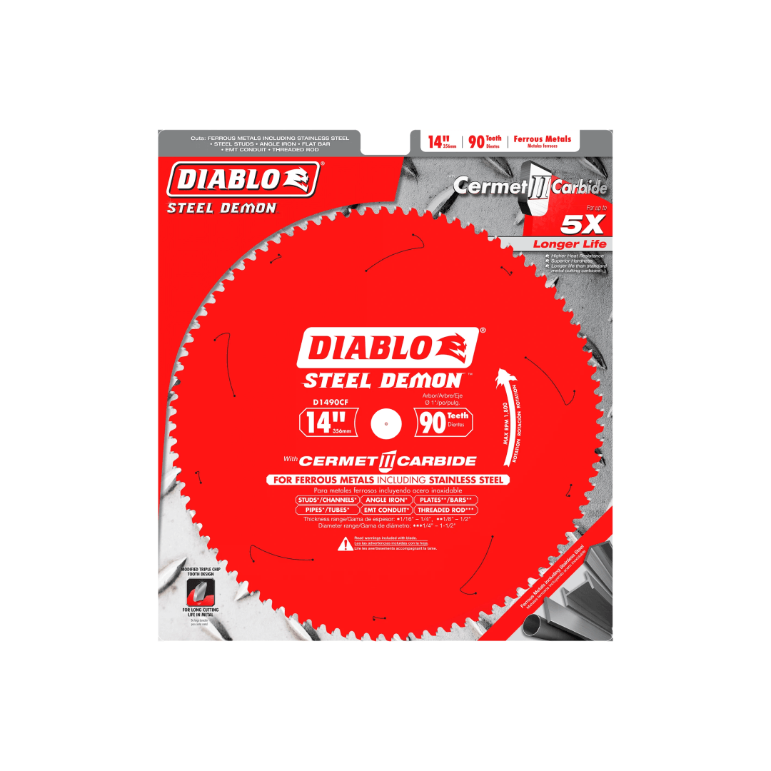 14 in. x 90 Tooth Steel Demon Cermet II Saw Blade for Metals and Stainless Steel - D1490CF - TESCO Building Supplies