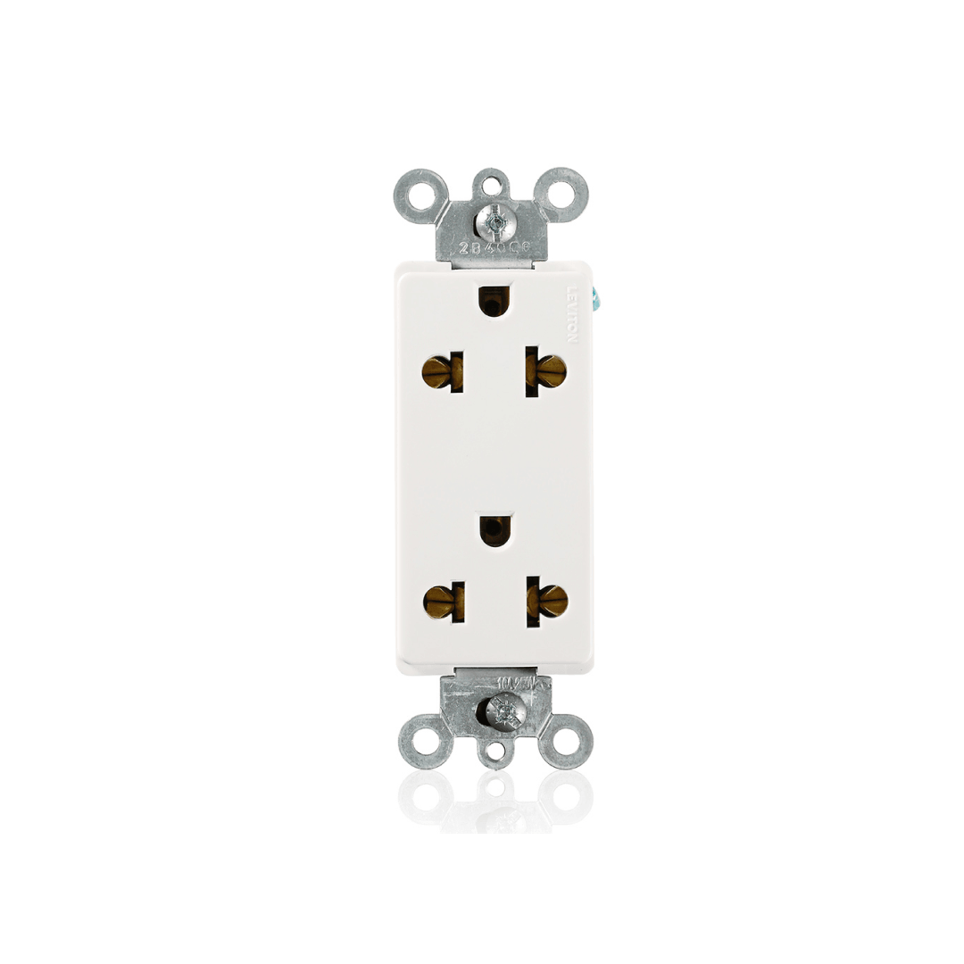 15 Amp Decora Plus Duplex Receptacle / Outlet, Commercial Grade - 5825-W Leviton