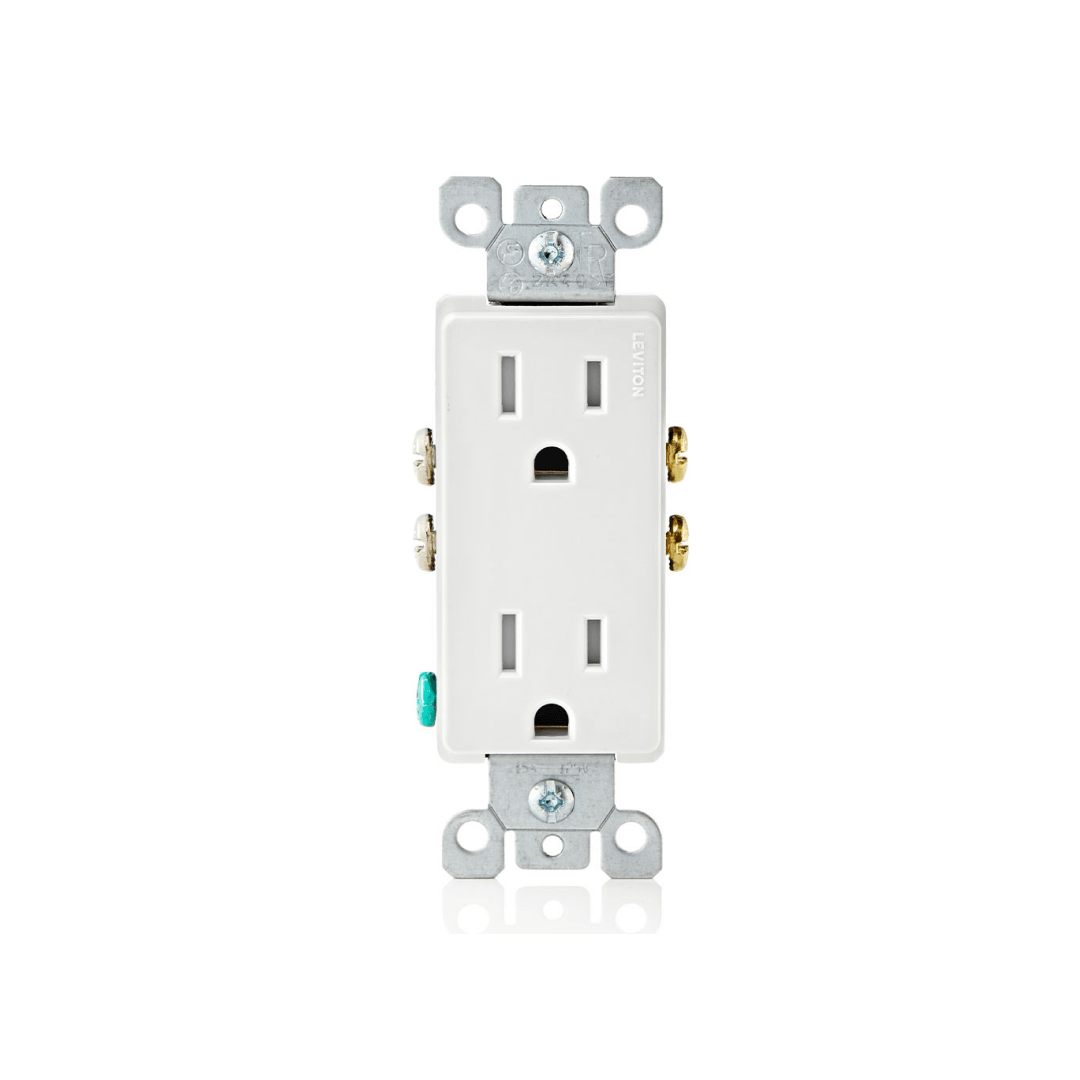 15 Amp Decora Tamper-Resistant Duplex Outlet/Receptacle, Grounding - T5325-W Leviton