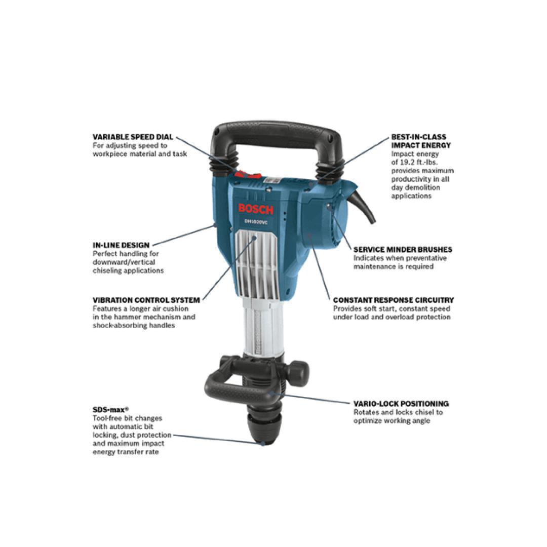 15 Amp SDS-max® Demolition Hammer - DH1020VC - TESCO Building Supplies