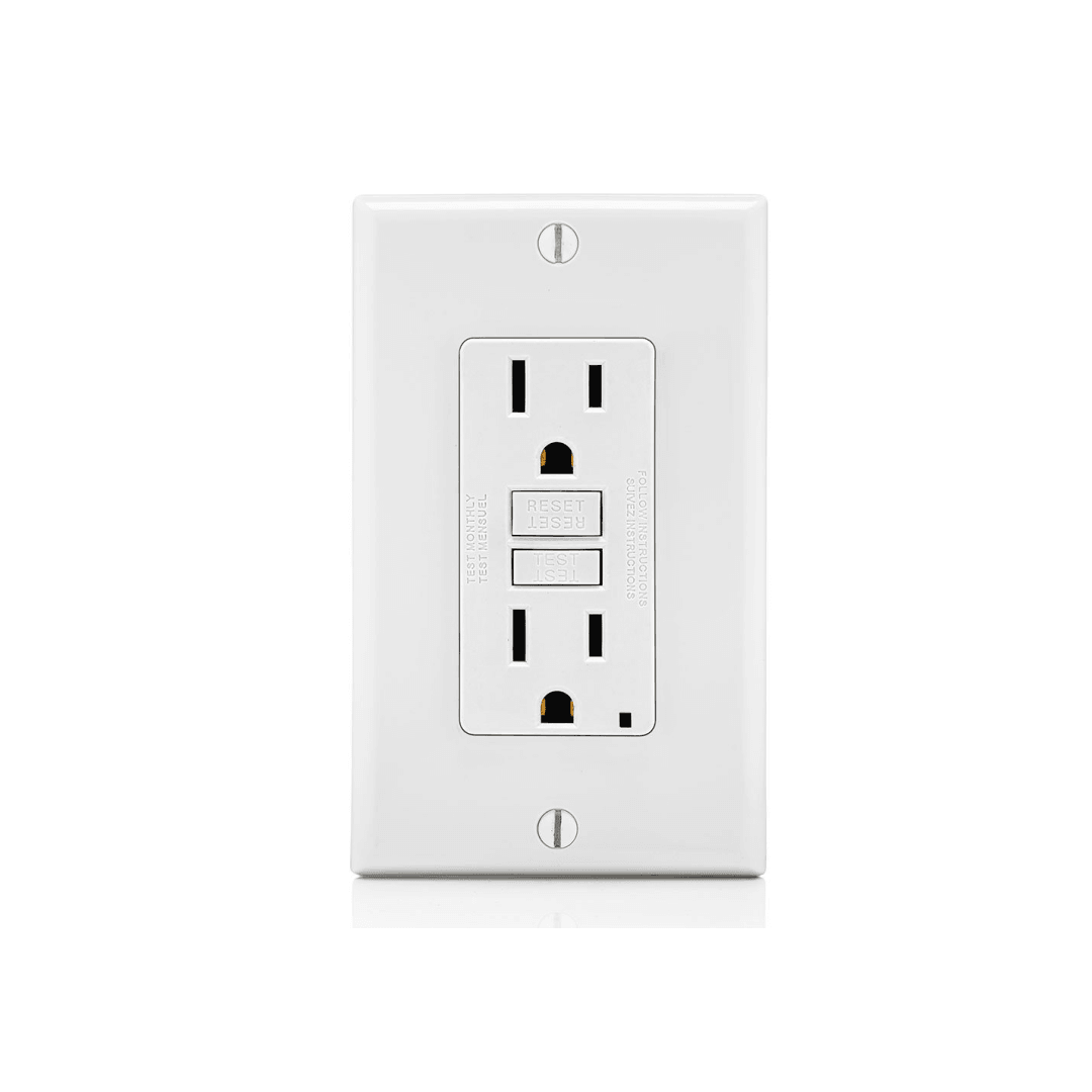 15 Amp SmartlockPro® GFCI Receptacle / Outlet - GFNT1-W Leviton
