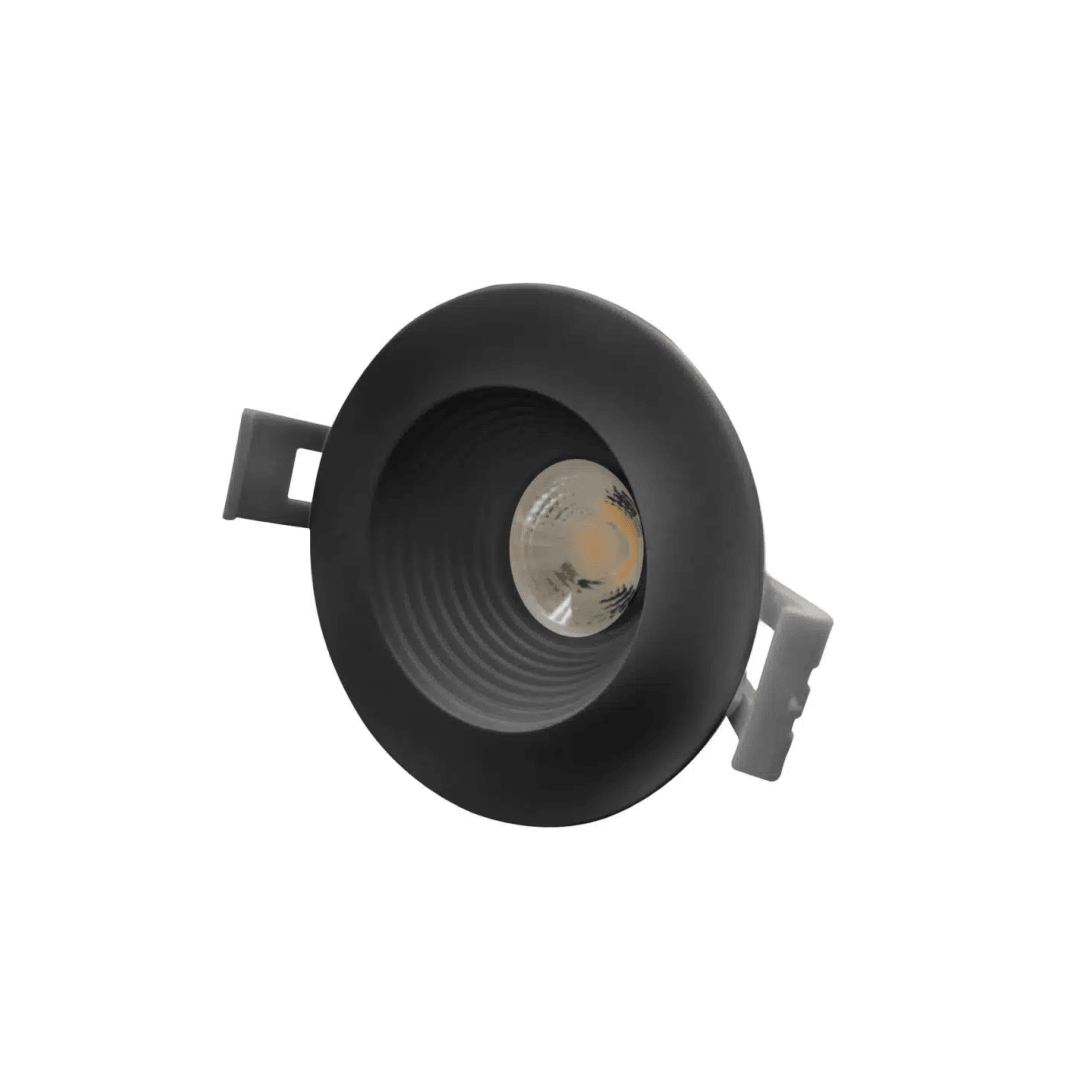 2″ Round Baffle Downlight 3Way CCT 3000k & 4000k & 5000k Adjustable LED Light in Black - TESCO Building Supplies