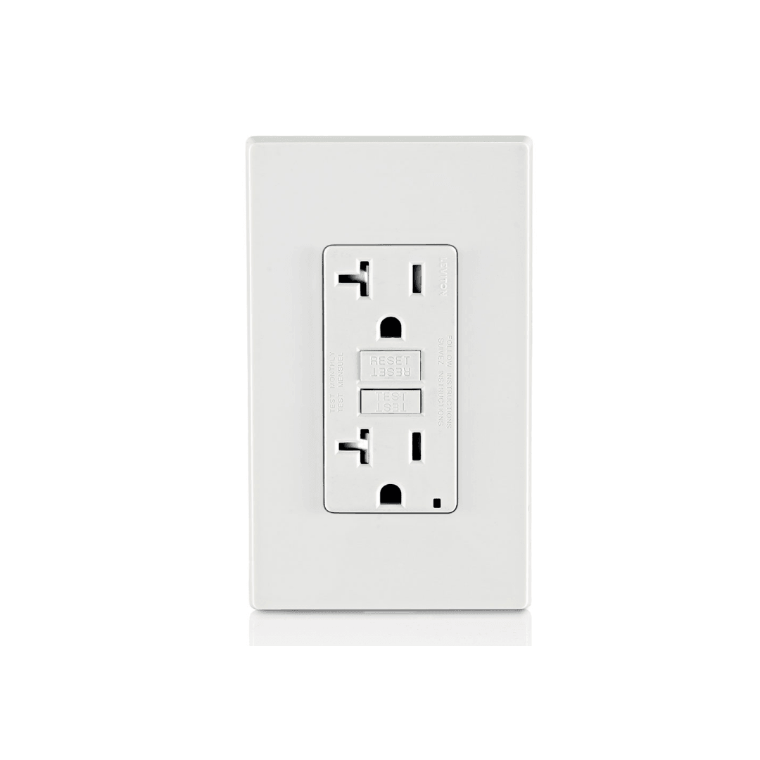 20 Amp SmartlockPro® GFCI Receptacle/Outlet, Tamper-Resistant - GFTR2-W Leviton