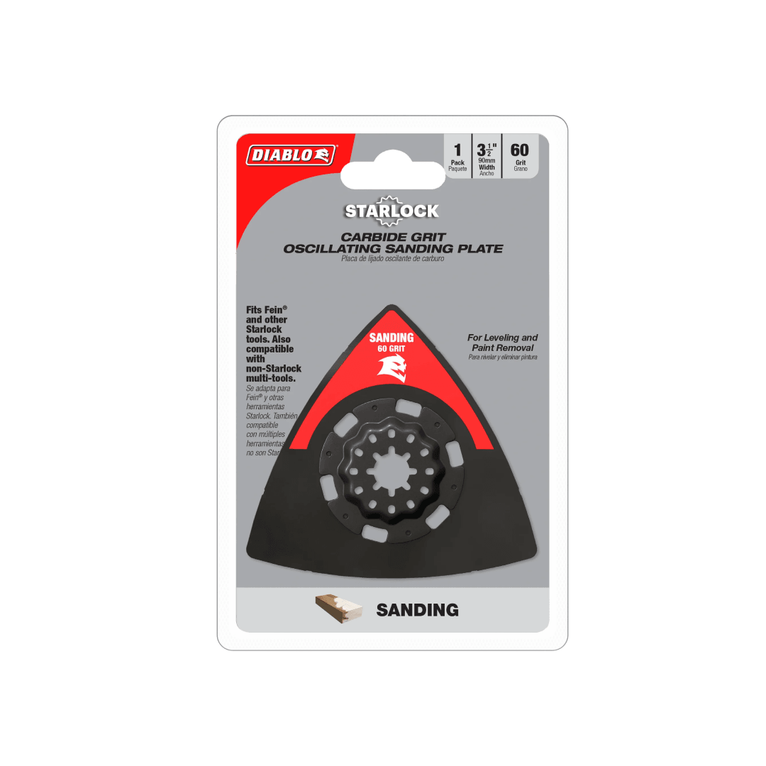 3-1/2 in. 60-Grit Starlock Carbide Grit Oscillating Sanding Plate - TESCO Building Supplies