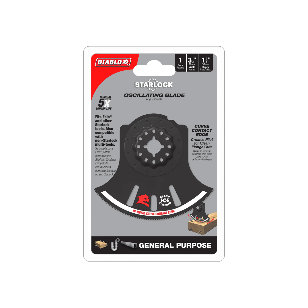 3-1/2 in. Starlock Bi-Metal Oscillating Blade for General Purpose Cuts - TESCO Building Supplies