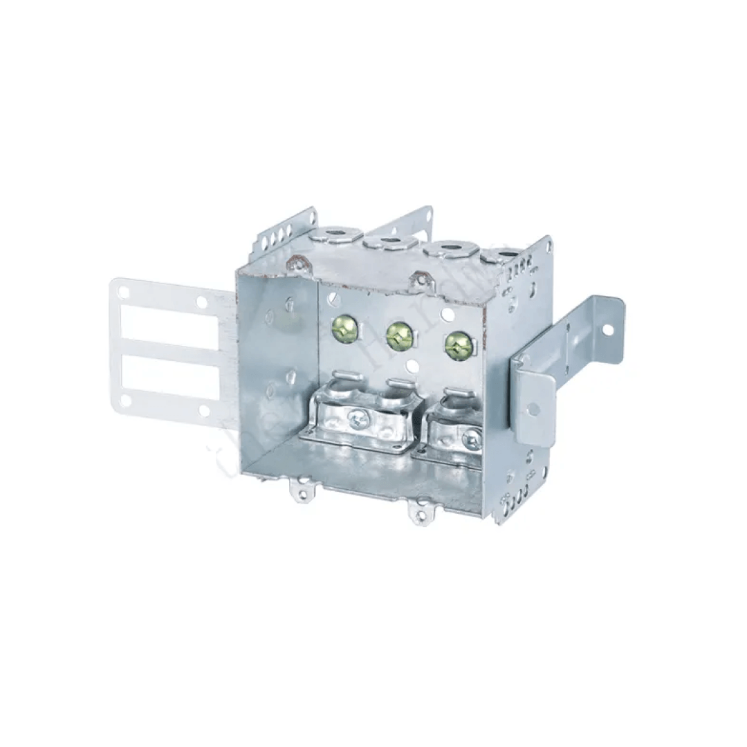 3" x 3-3/4" x 2-1/2" Non-Gangable 2 Gang Electrical Box With Integral Support Bracket For Steel Studs - 2104-LSSAX2 - TESCO Building Supplies