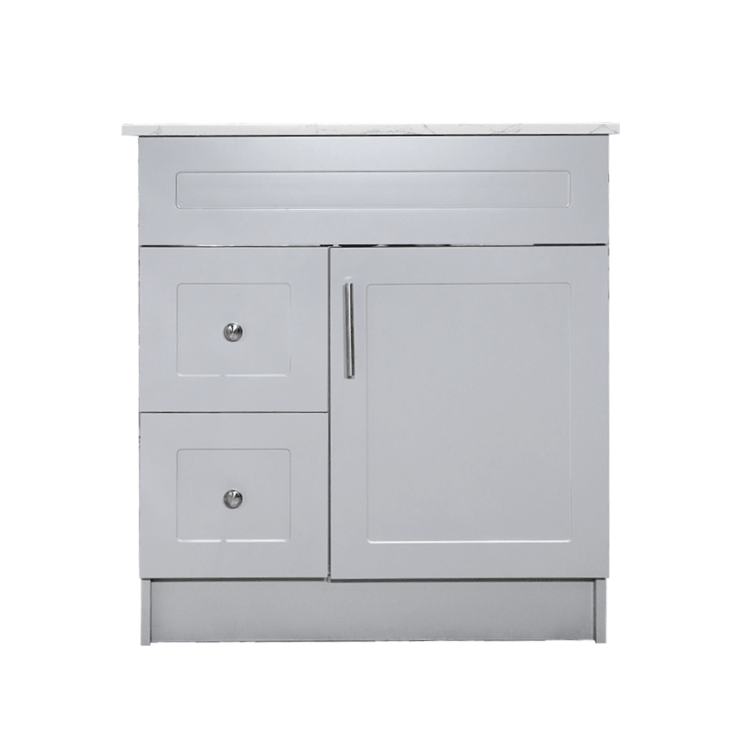 30" Grey MDF Vanity Base With 2 Drawer - TESCO Building Supplies
