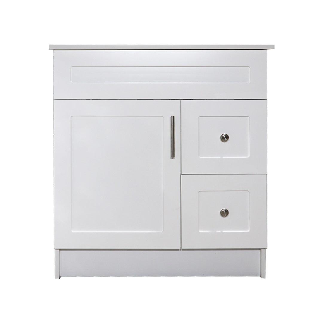 30" White MDF Vanity Base With 2 Drawer - TESCO Building Supplies