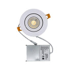 4" Gimbal Round Panel 3way CCT 3000k & 4000k & 5000k Adjustable Pot Light in White - TESCO Building Supplies