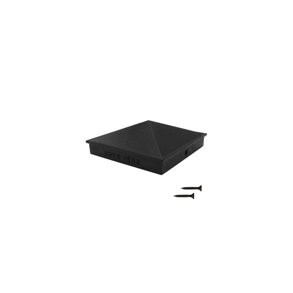 4″ x 4″ Black Aluminum Ornamental Pyramid Post Cap - PCP02 - TESCO Building Supplies 