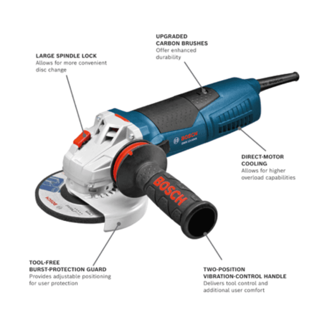 5 In. Angle Grinder - GWS13-50VS - TESCO Building Supplies