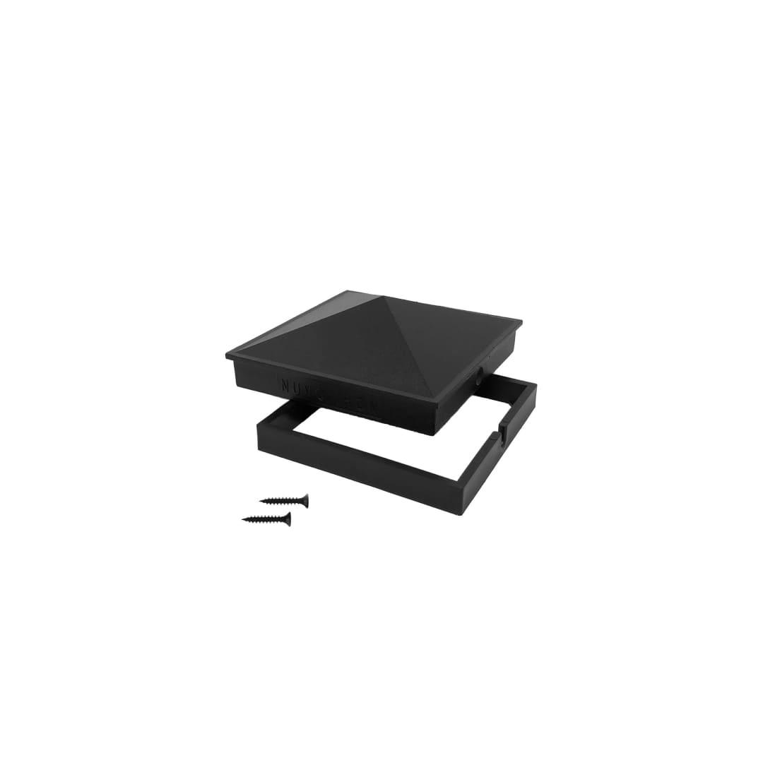 5″ x 5″ Black Aluminum Ornamental Pyramid Post Cap - PCP13 - TESCO Building Supplies