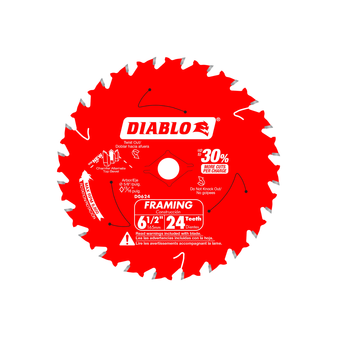 6-1/2 in. 24-Tooth Framing Saw Blade - D0624A - TESCO Building Supplies