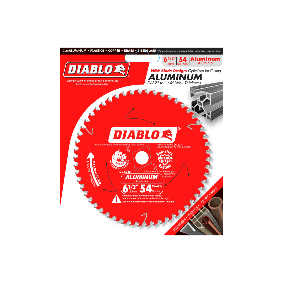 6-1/2 in. x 54 Tooth Medium Aluminum Cutting Saw Blade - D0654N - TESCO Building Supplies
