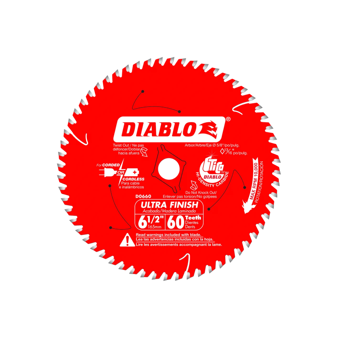 6-1/2 in. x 60 Tooth Ultra Finish Saw Blade - D0660A - TESCO Building Supplies
