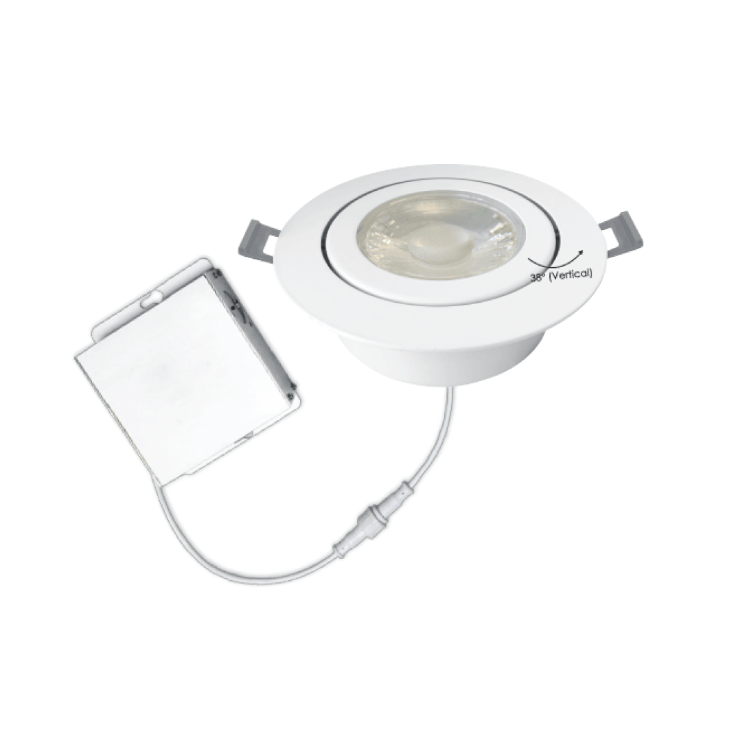 6″ Round Airtight Gimbal Panel 3Way CCT 3000k & 4000k & 5000k Adjustable LED Light for Damp Location - TESCO Building Supplies