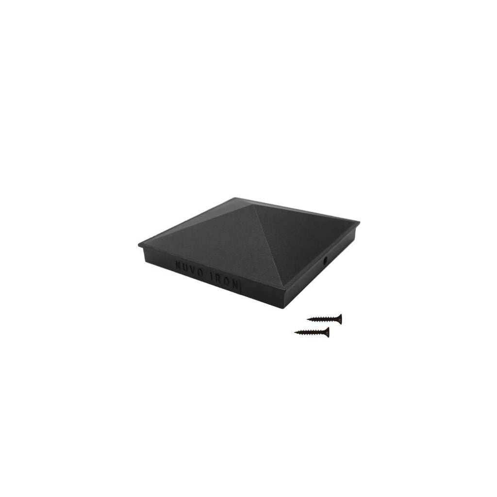 6″ x 6″ Black Aluminum Ornamental Pyramid Post Cap - PCP03 - TESCO Building Supplies 