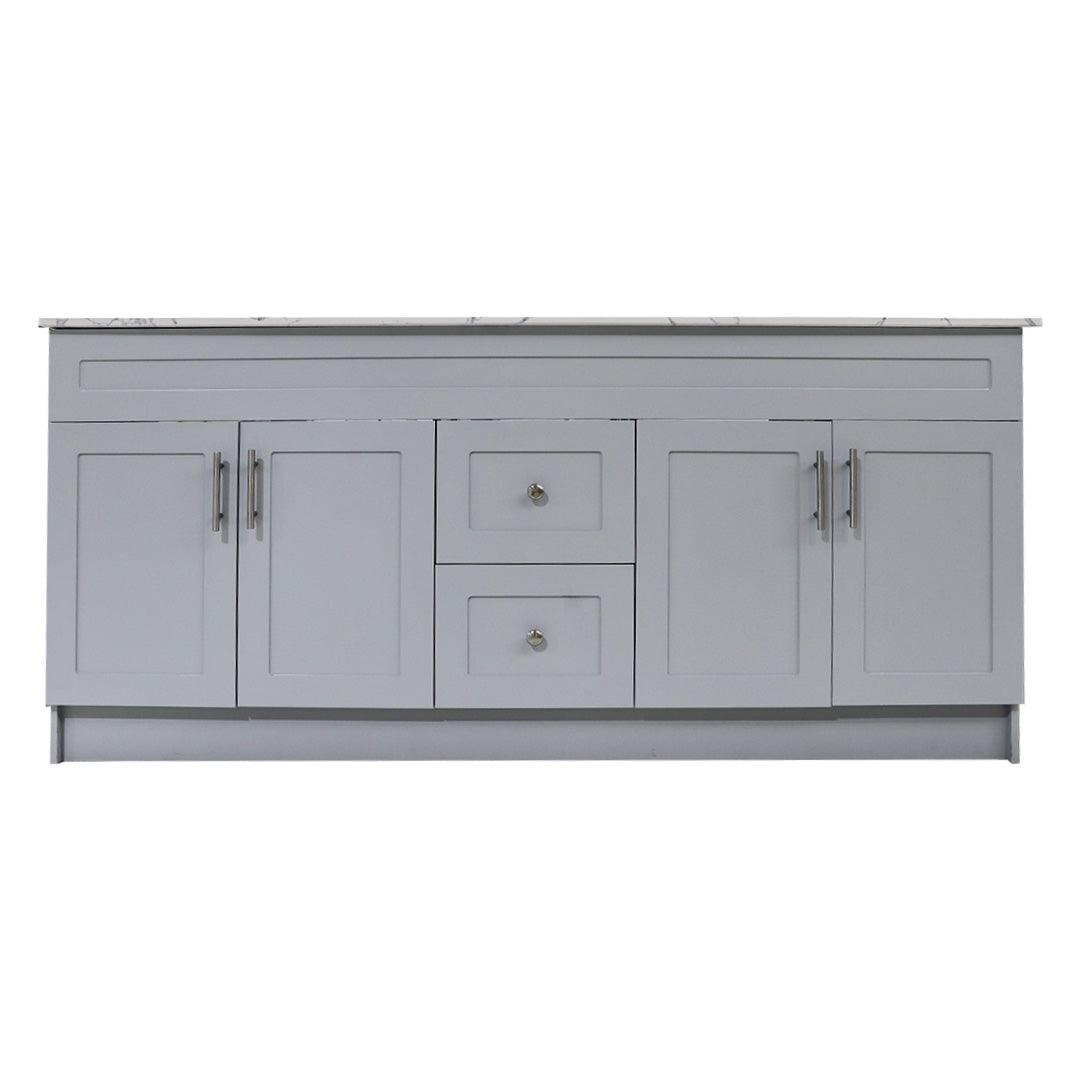 60" Grey MDF Vanity Base For Double Sink With 2 Drawer - TESCO Building Supplies