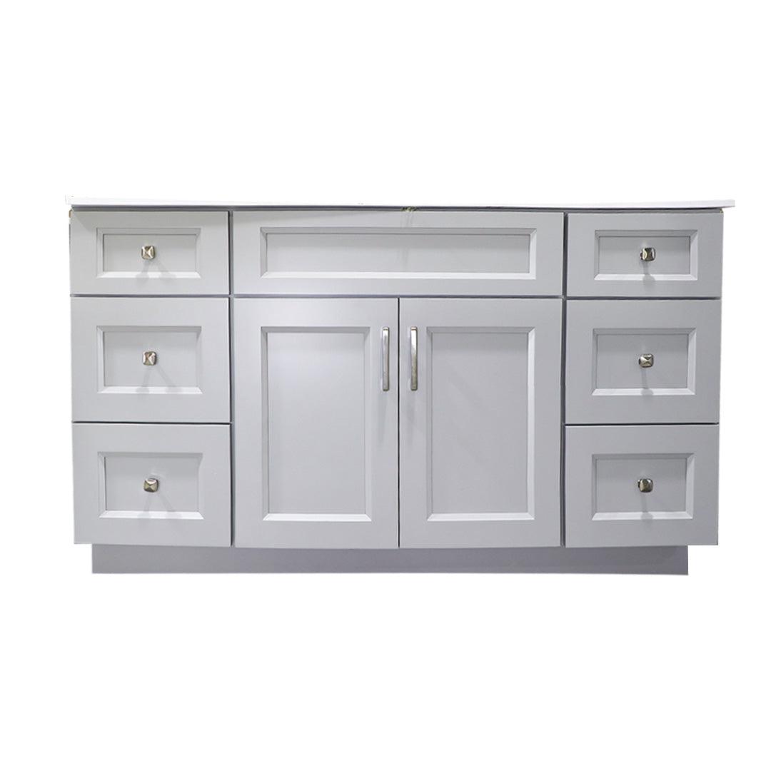 60" Hardwood Vanity Base With 6 Drawers - TESCO Building Supplies