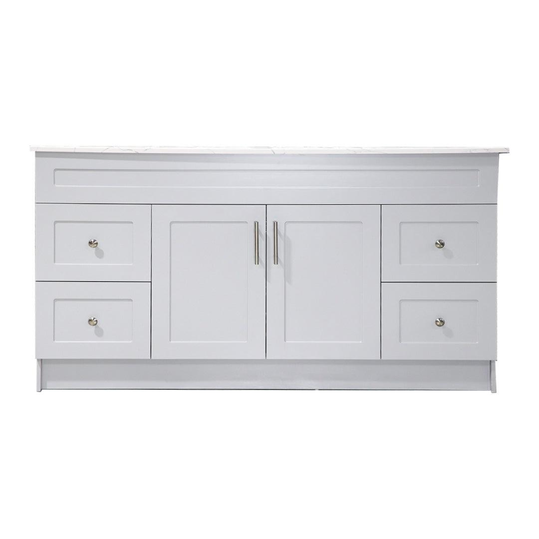 60" White MDF Vanity Base With 4 Drawer - TESCO Building Supplies