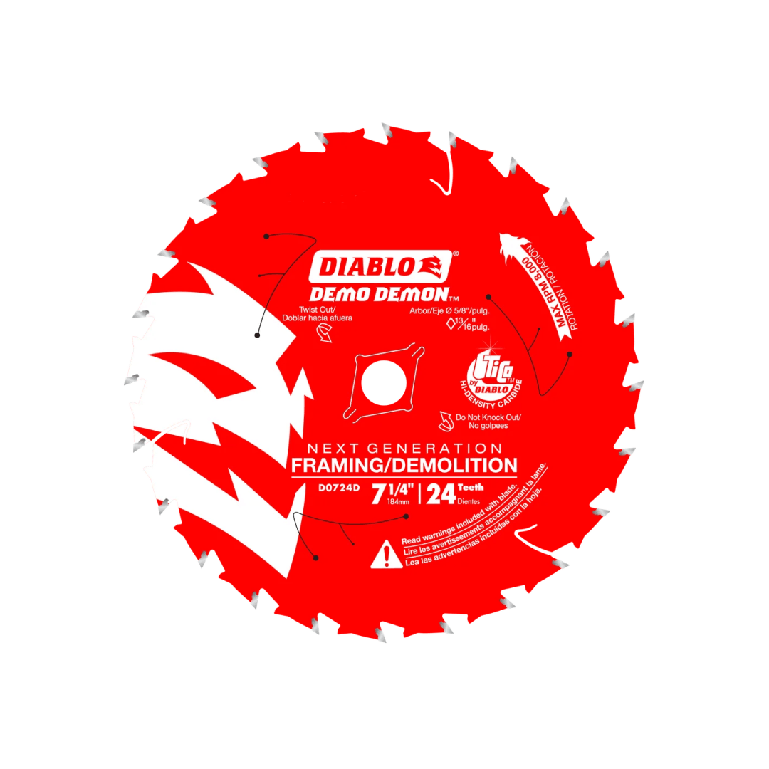 7-1/4 in. 24-Teeth Demo Demon™ Circular Saw Blade - D0724DA - TESCO Building Supplies
