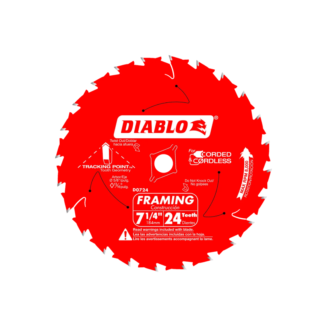 7-1/4 in. x 24 Tooth Framing Saw Blade - D0724A - TESCO Building Supplies