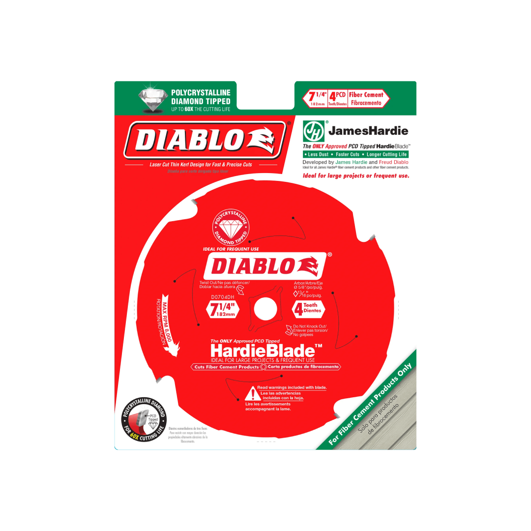 7-1/4 in. x 4 Tooth Fiber Cement HardieBlade - D0704DH - TESCO Building Supplies