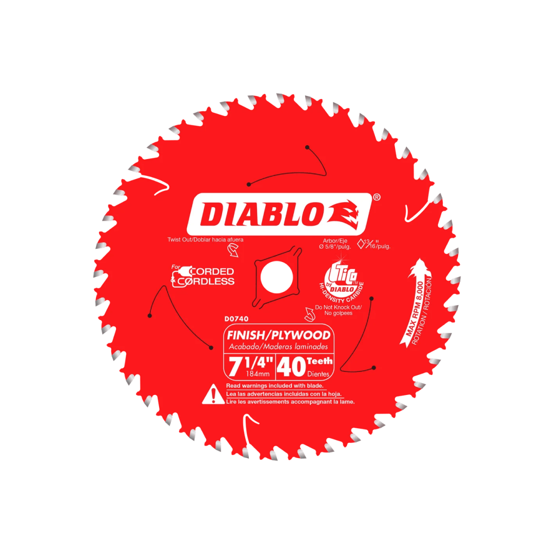 7-1/4 in. x 40 Tooth Finish Saw Blade - D0740A - TESCO Building Supplies