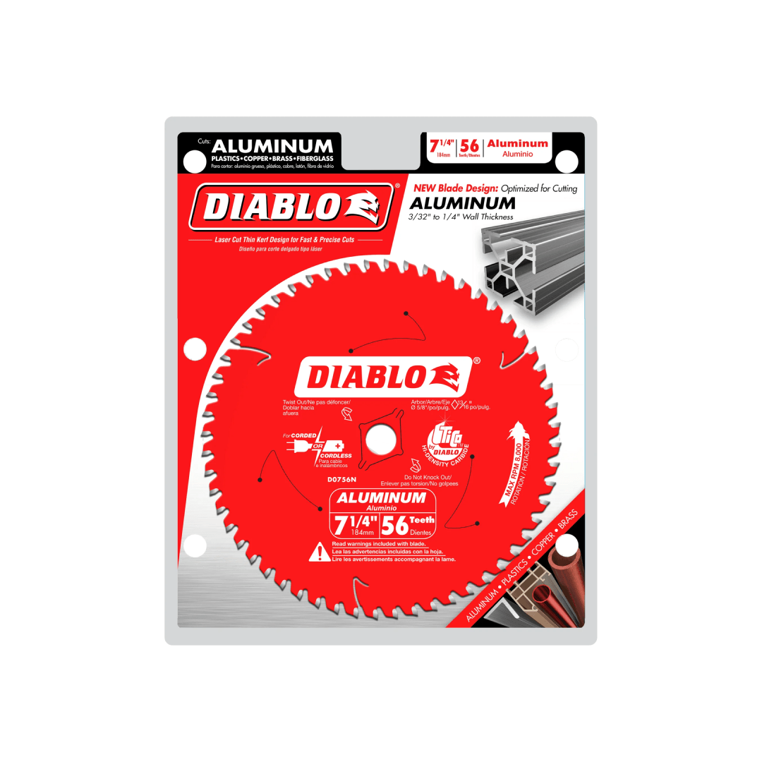 7-1/4 in. x 56 Tooth Thick Aluminum Cutting Saw Blade - D0756N - TESCO Building Supplies
