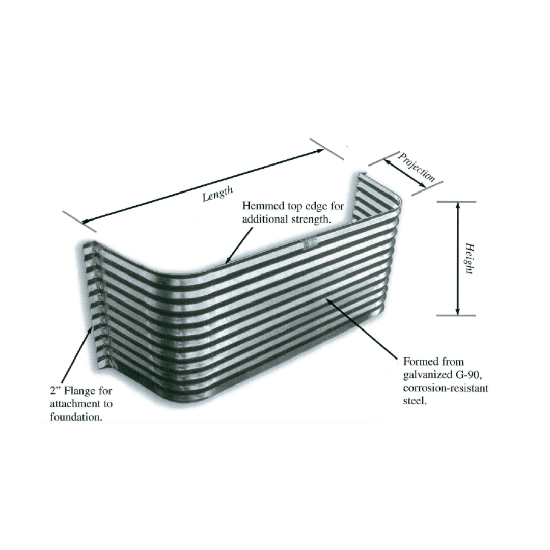 70" W x 22" P x 12" H Window Well 22 Ga. - TESCO Building Supplies