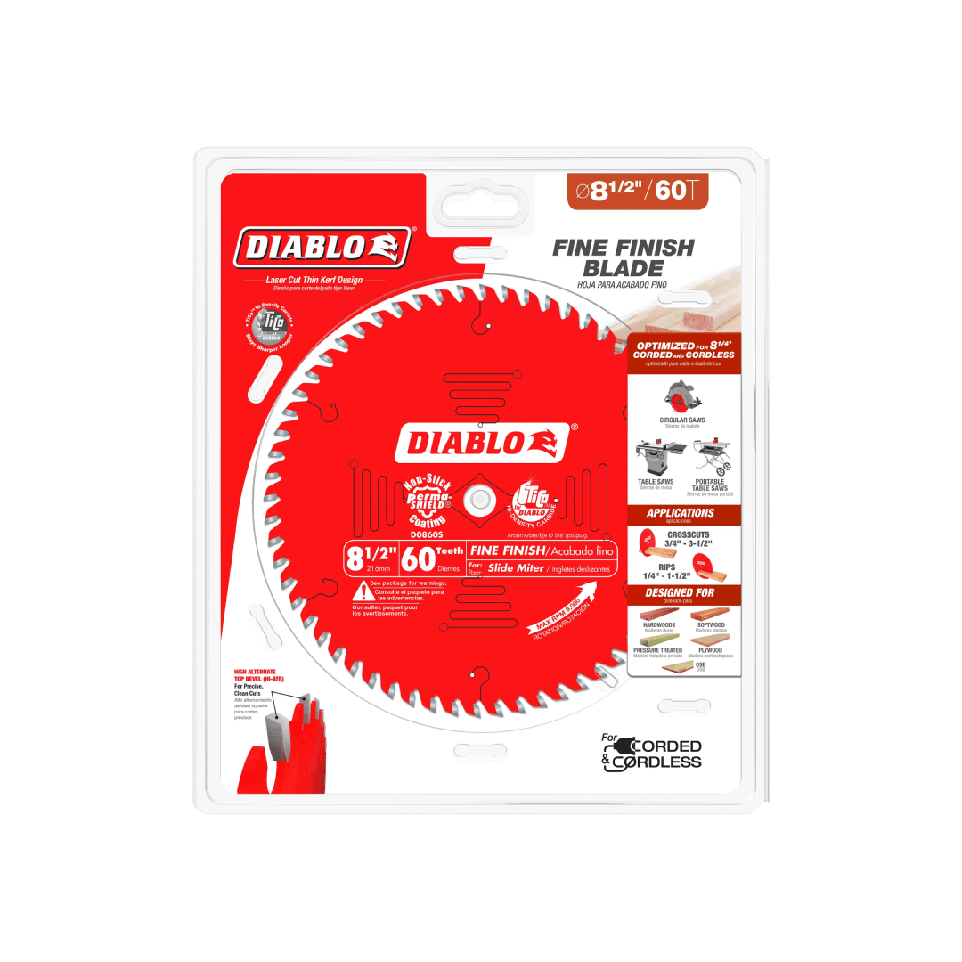 8-1/2 in. x 60 Tooth Fine Finish Saw Blade - D0860S - TESCO Building Supplies