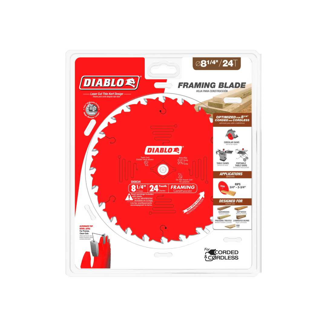 8-1/4 in. x 24 Tooth Framing Saw Blade - D0824X - TESCO Building Supplies
