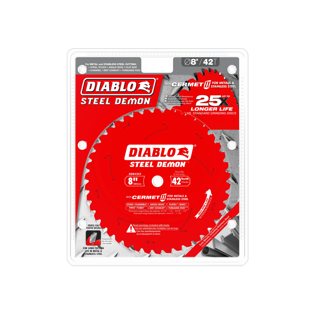 8 in. x 42 Tooth Steel Demon Cermet II Saw Blade for Metals and Stainless Steel - D0842CF - TESCO Building Supplies