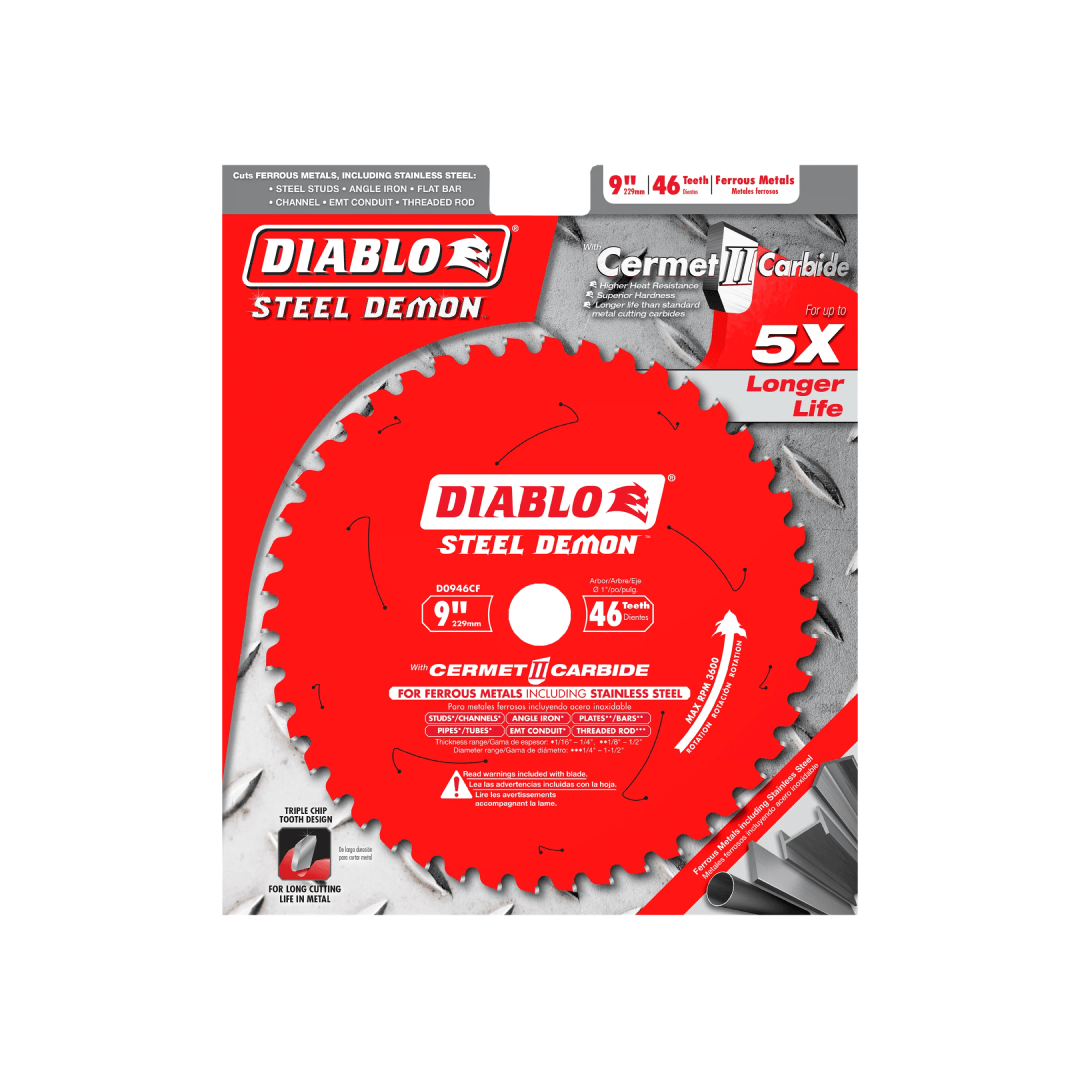9 in. x 46 Tooth Steel Demon Cermet II Saw Blade for Metals and Stainless Steel - D0946CF - TESCO Building Supplies