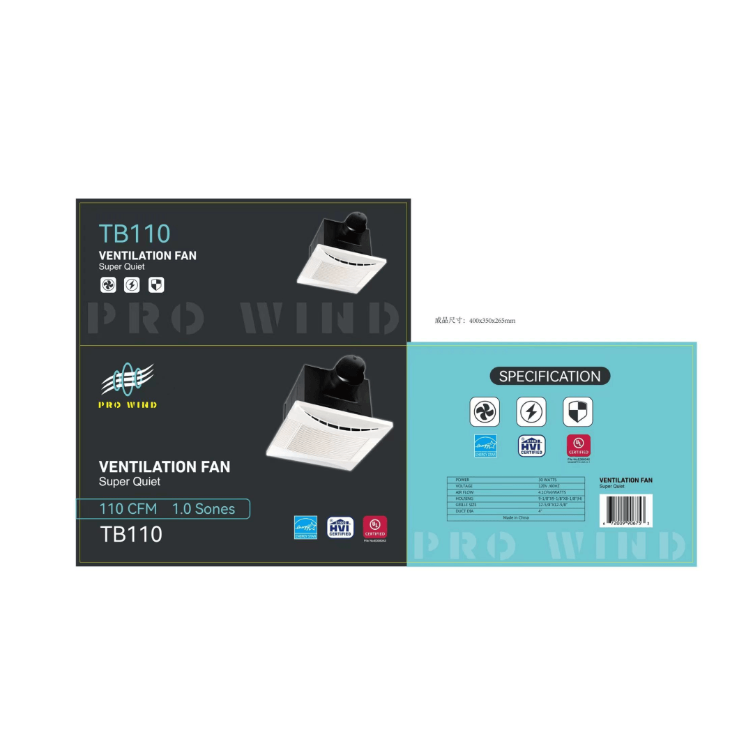 Bathroom Exhaust Fans Super Quite - TB110 TESCO Building Supplies