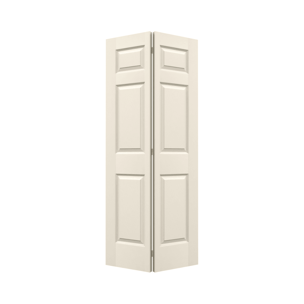 Colonial Primed Textured Molded 6 Panel Composite Closet Bi-Fold Door Set - TESCO Building Supplies 