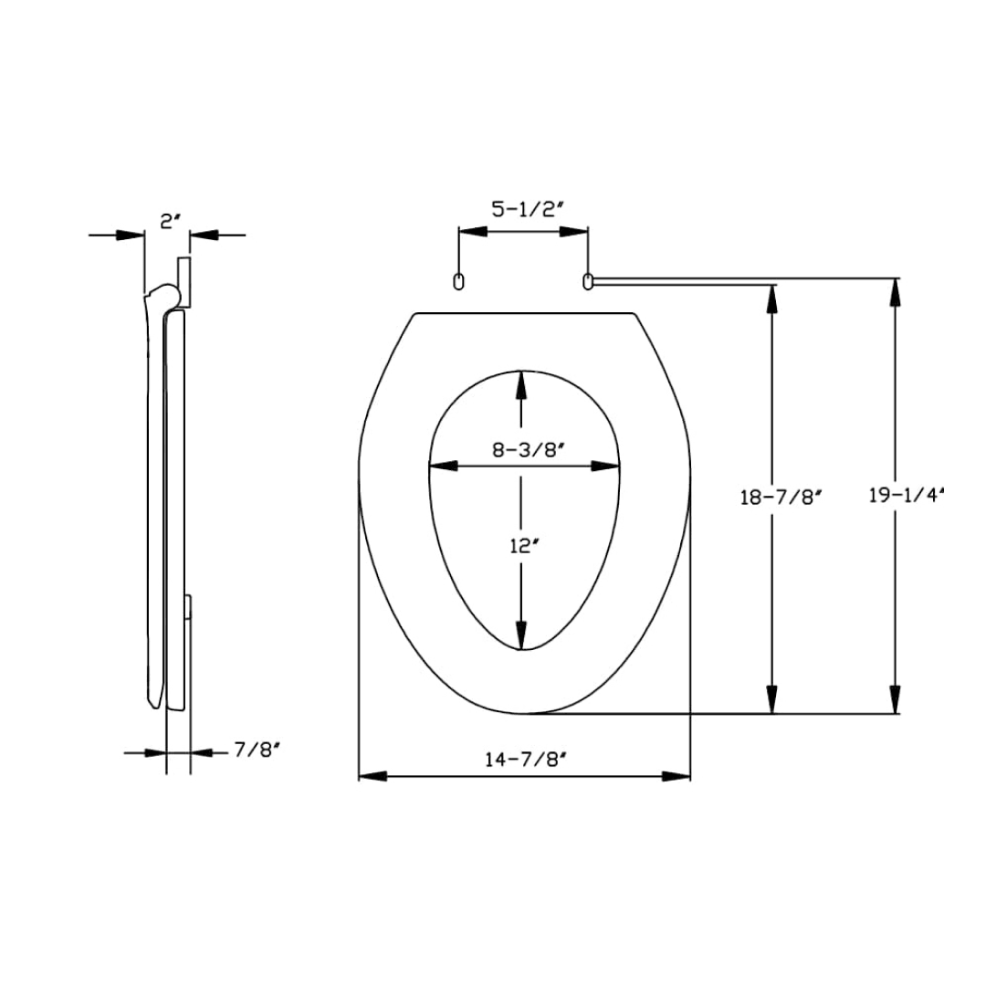 Commercial Standard Elongated Toilet Seats - 600-001 - TESCO Building Supplies