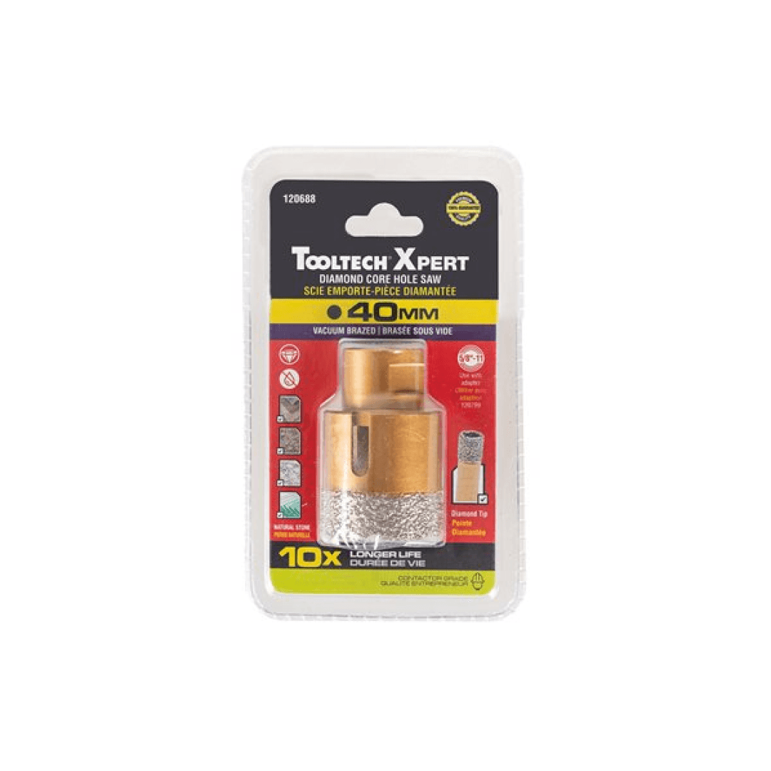 Diamond Core Hole Saw Bit 1-9/16in (40mm) Thread 5/8-11 - TESCO Building Supplies