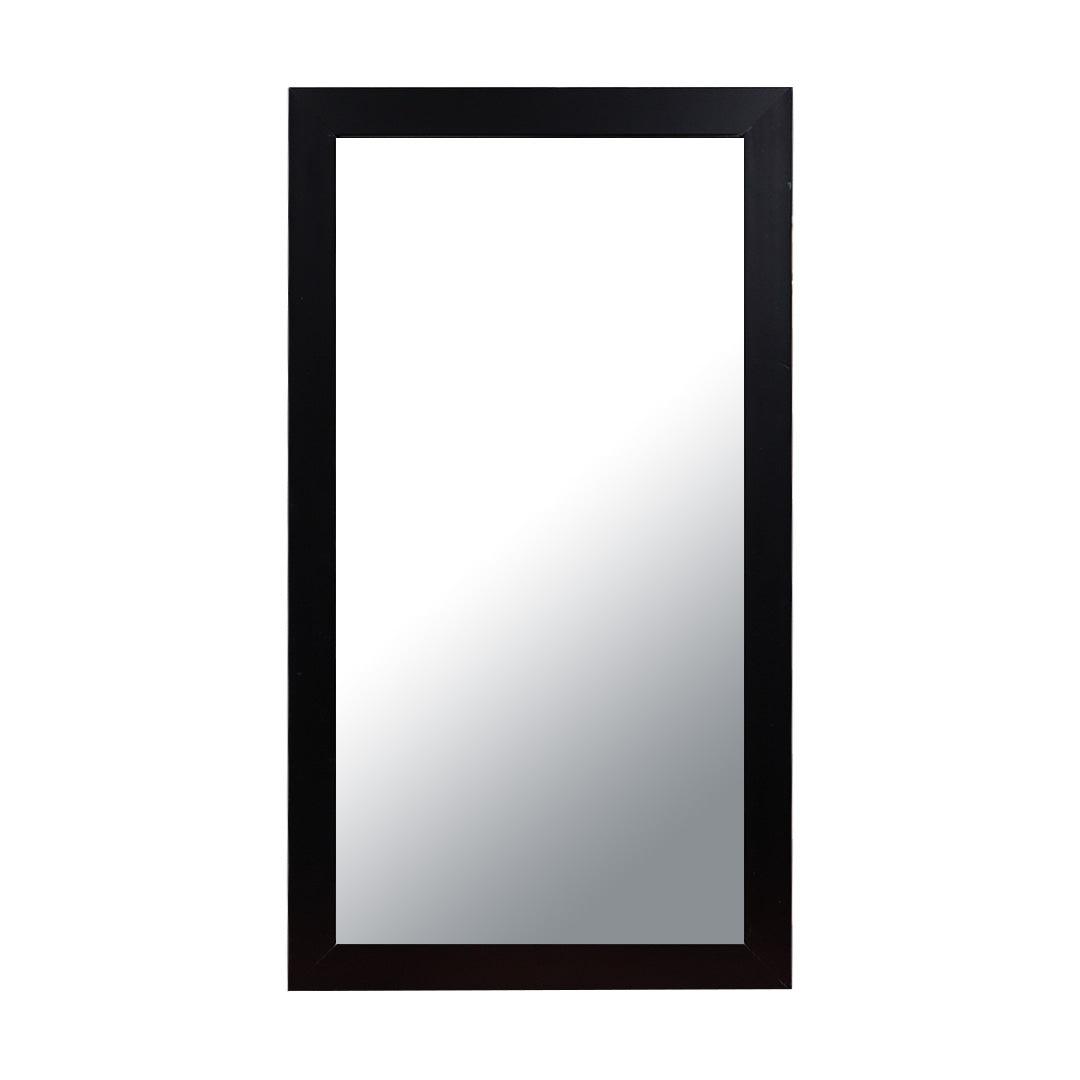 Flat Framed Rectangular Bathroom Vanity Mirror in Black - TESCO Building Supplies