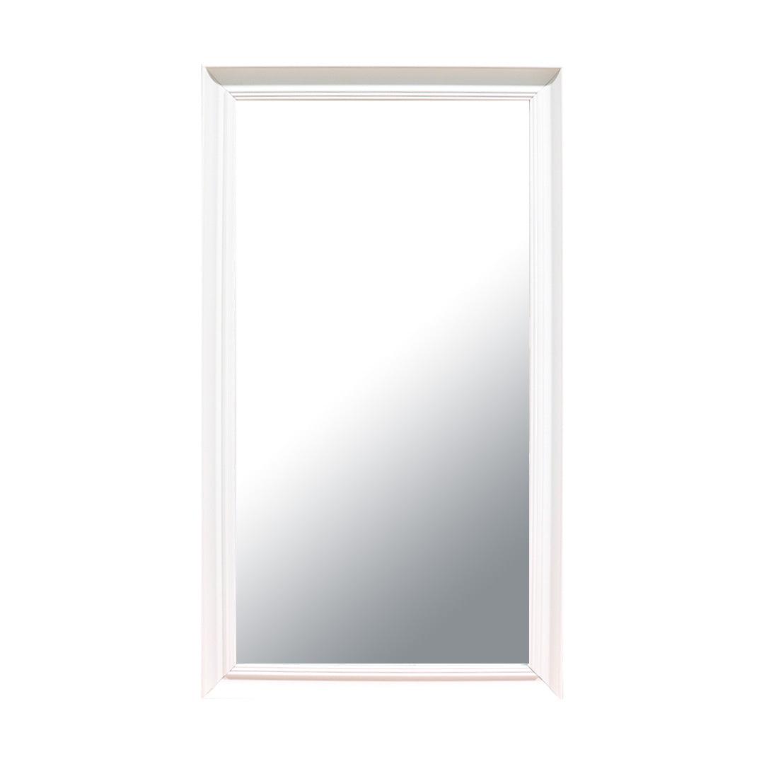 Framed Rectangular Bathroom Vanity Mirror in White - A - TESCO Building Supplies