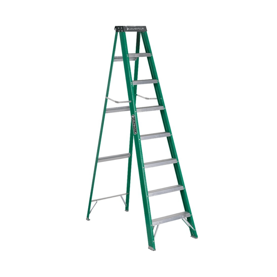 Heavy-Duty Fibreglass Stepladder 8ft Type 2 225 lb - FS4008 - TESCO Building Supplies