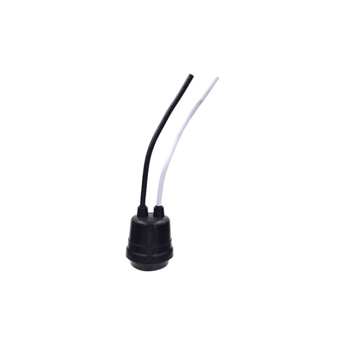 Keyless Socket Medium Base Black (Pigtail) - TESCO Building Supplies